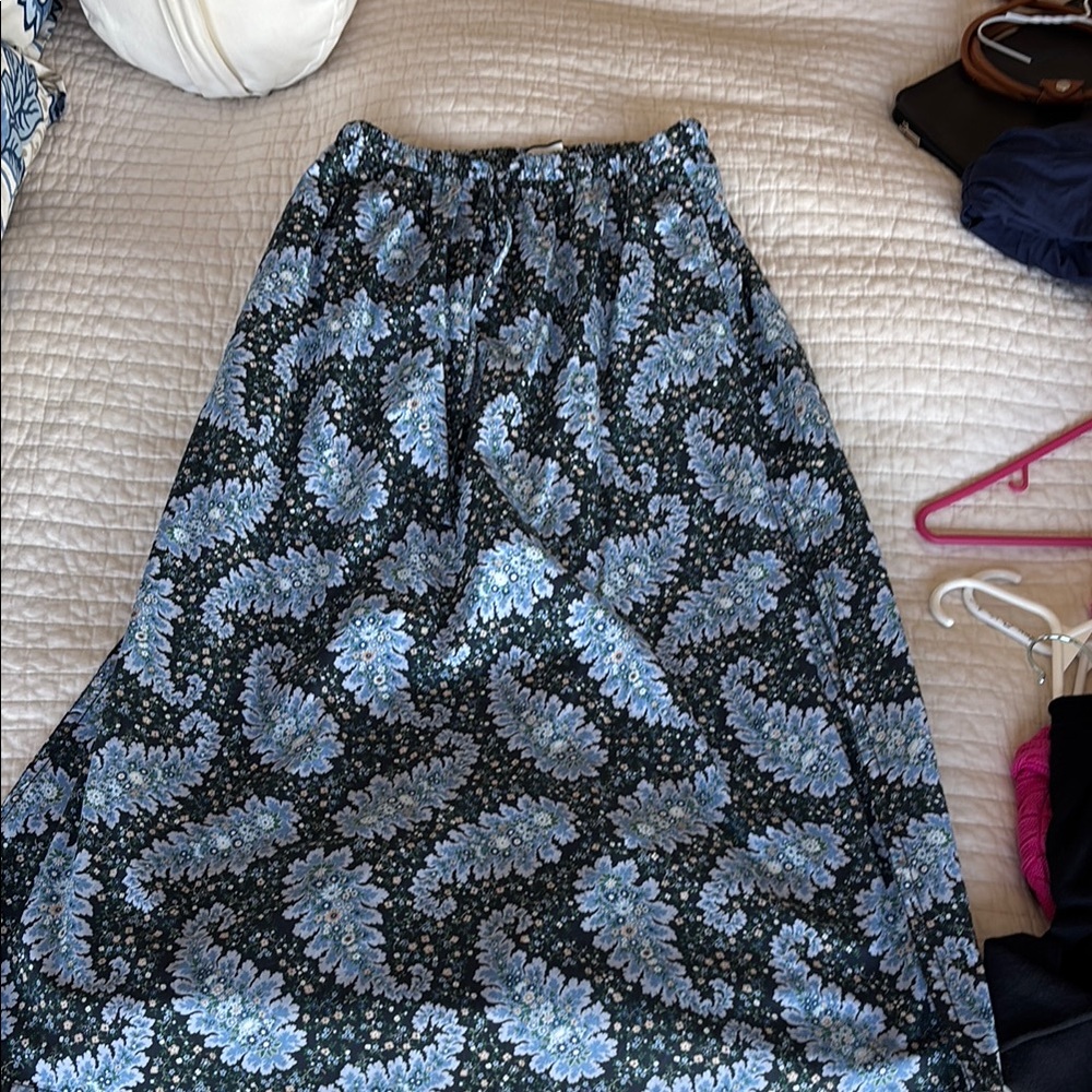 Floral Blue and Black Women's Skirt